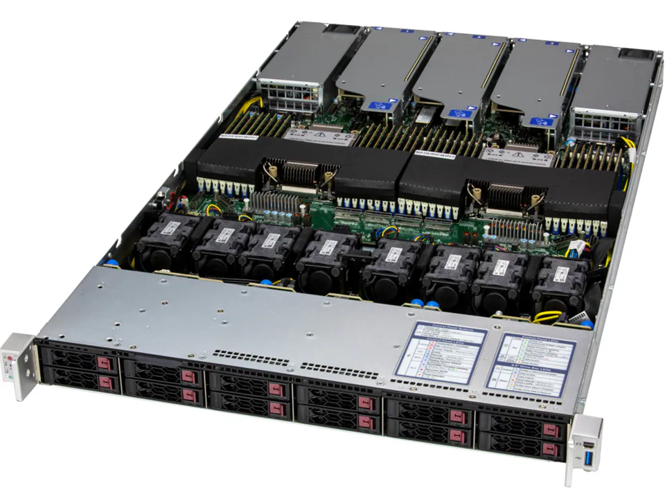 Сервер Supermicro CloudDC SYS-122C-TN - вид спереди
